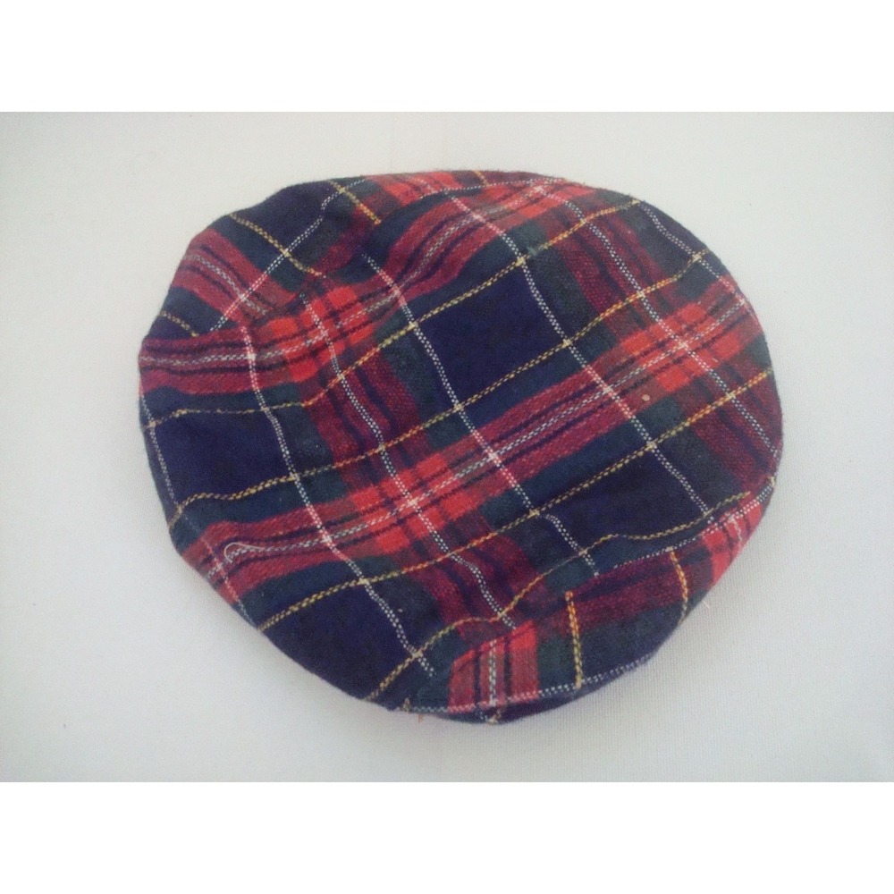 PLAID 1980S USA MADE IVY NEWSBOYS GATSBY DRIVING‎ HAT CAP VINTAGE DEADSTOCK 04